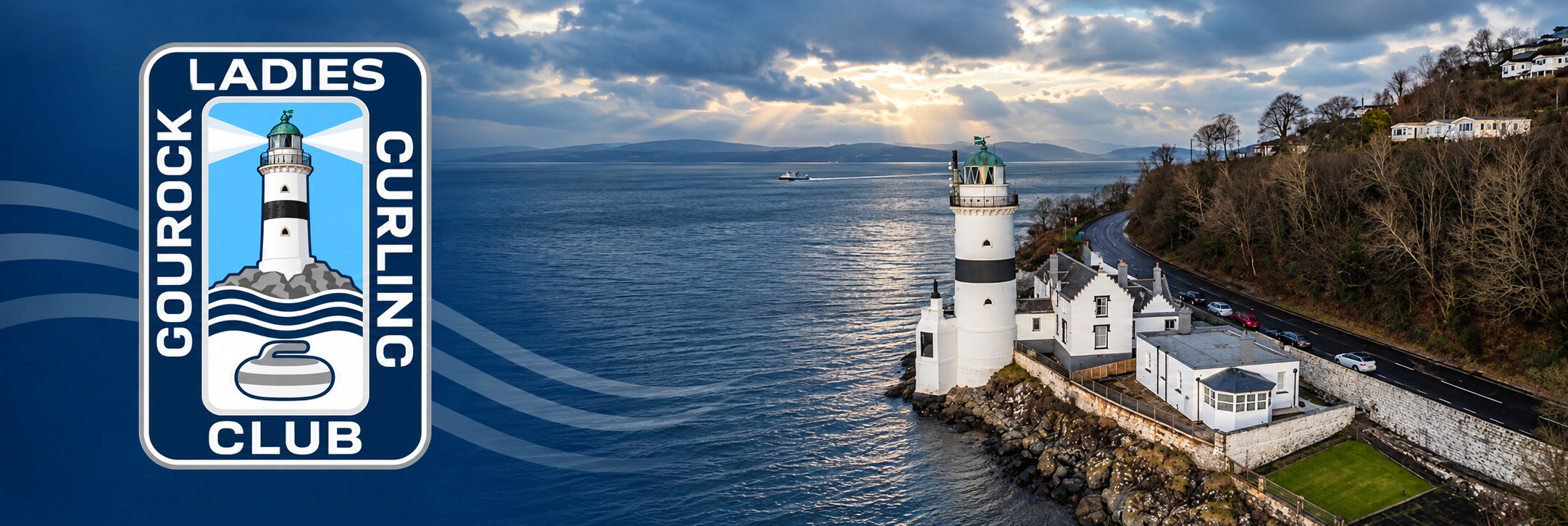 Gourock Ladies Curling Club and the Cloch Lighthouse on the Firth of Clyde
